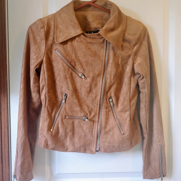 Lulus Vegan Suede Moto Jacket - Picture 4 of 6